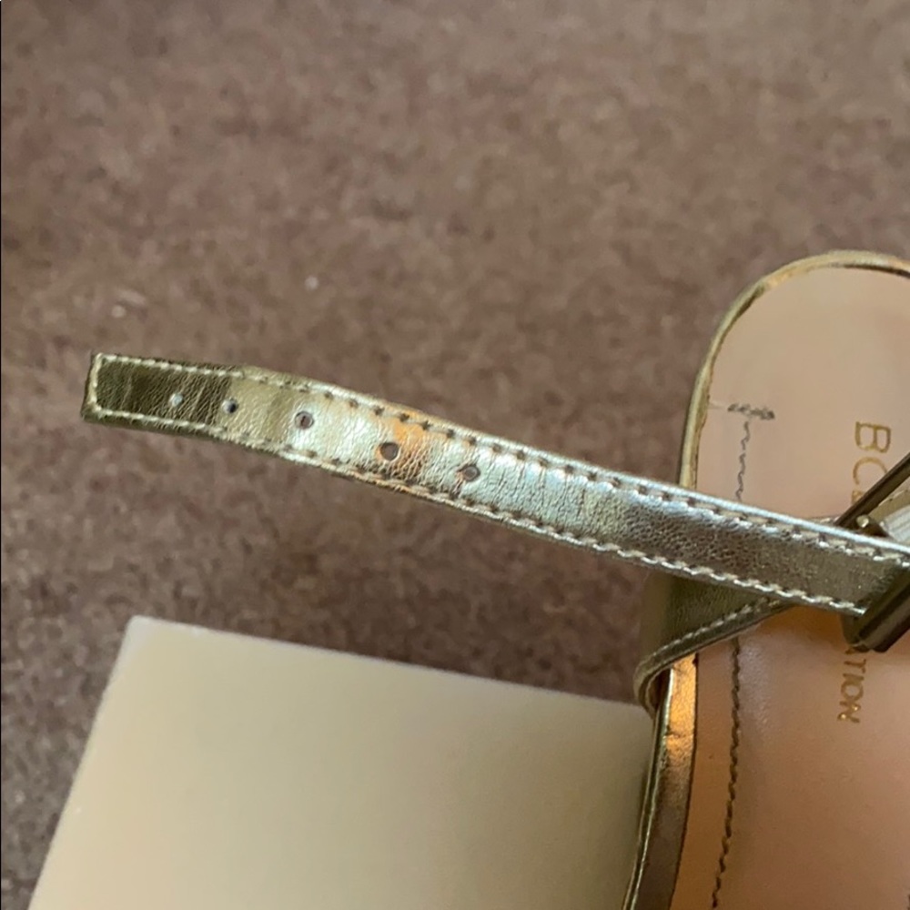 BCBGeneration Pippi Gold Strap Platform Cork Wedge - Picture 10 of 13